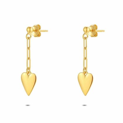 Boucles D’oreilles | Boucles D’Oreilles en Argent Plaqué Or 18Ct, Coeur Pas de couleur – Femmes Bijoux Boucles D'oreilles