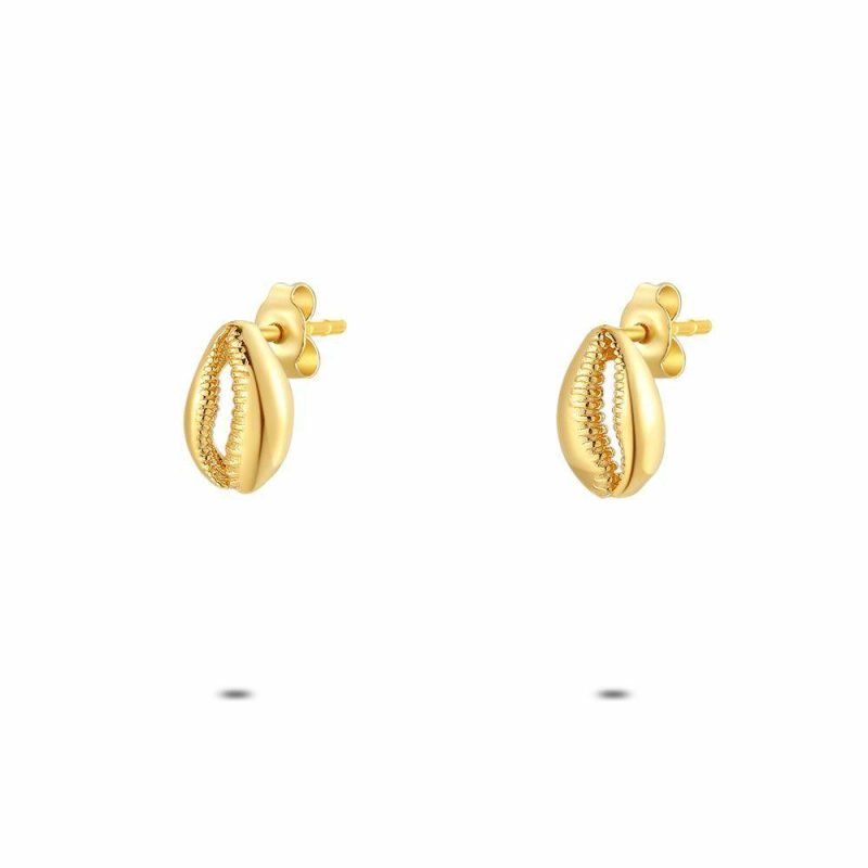 Boucles D’oreilles | Boucles D’Oreilles en Argent Plaqué Or 18Ct, Coquillage – Femmes Bijoux Boucles D'oreilles