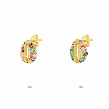 Boucles D’oreilles | Boucles D’Oreilles en Argent Plaqué Or 18Ct, Coquillage, Multi Couleur Multi – Femmes Bijoux Boucles D'oreilles