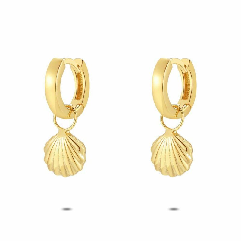 Boucles D’oreilles | Boucles D’Oreilles en Argent Plaqué Or 18Ct, Coquille – Femmes Bijoux Boucles D'oreilles