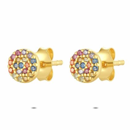 Boucles D’oreilles | Boucles D’Oreilles en Argent Plaqué Or 18Ct, Fleur Colorée Multi – Enfants/Femmes Bijoux Boucles D'oreilles