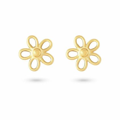 Boucles D’oreilles | Boucles D’Oreilles en Argent Plaqué Or 18Ct, Fleur Pas de couleur – Enfants Bijoux Boucles D'oreilles