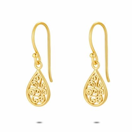 Boucles D’oreilles | Boucles D’Oreilles en Argent Plaqué Or 18Ct, Goutte, Filigrane Pas de couleur – Femmes Bijoux Boucles D'oreilles