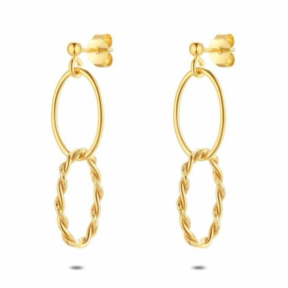 Boucles D’oreilles | Boucles D’Oreilles en Argent Plaqué Or 18Ct, Maillons Ovales Pas de couleur – Femmes Bijoux Boucles D'oreilles