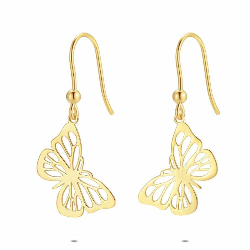 Boucles D’oreilles | Boucles D’Oreilles en Argent Plaqué Or 18Ct, Papillon Pas de couleur – Femmes Bijoux Boucles D'oreilles