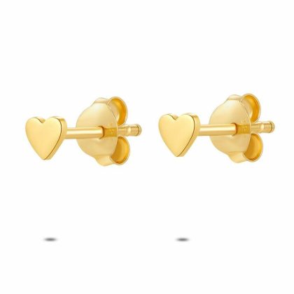 Boucles D’oreilles | Boucles D’Oreilles en Argent Plaqué Or 18Ct, Petit Coeur Pas de couleur – Enfants Bijoux Boucles D'oreilles