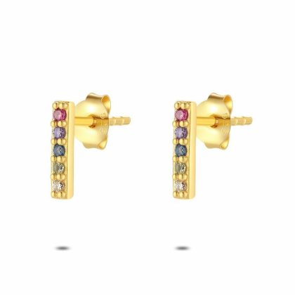 Boucles D’oreilles | Boucles D’Oreilles en Argent Plaqué Or 18Ct, Pierres Colorées Multi – Enfants/Femmes Bijoux Boucles D'oreilles