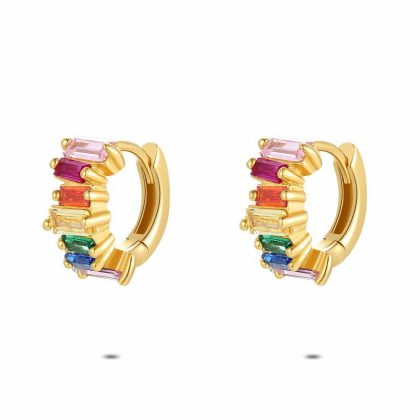 Boucles D’oreilles | Boucles D’Oreilles en Argent Plaqué Or 18Ct, Pierres Colorées Multi – Femmes Bijoux Boucles D'oreilles