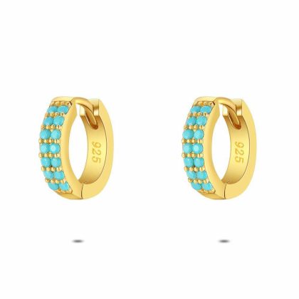 Boucles D’oreilles | Boucles D’Oreilles en Argent Plaqué Or 18Ct, Pierres Turquoises Turquoise – Femmes Bijoux Boucles D'oreilles