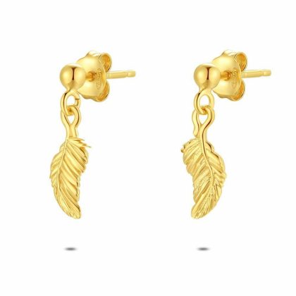 Boucles D’oreilles | Boucles D’Oreilles en Argent Plaqué Or 18Ct, Plume Pas de couleur – Enfants/Femmes Bijoux Boucles D'oreilles