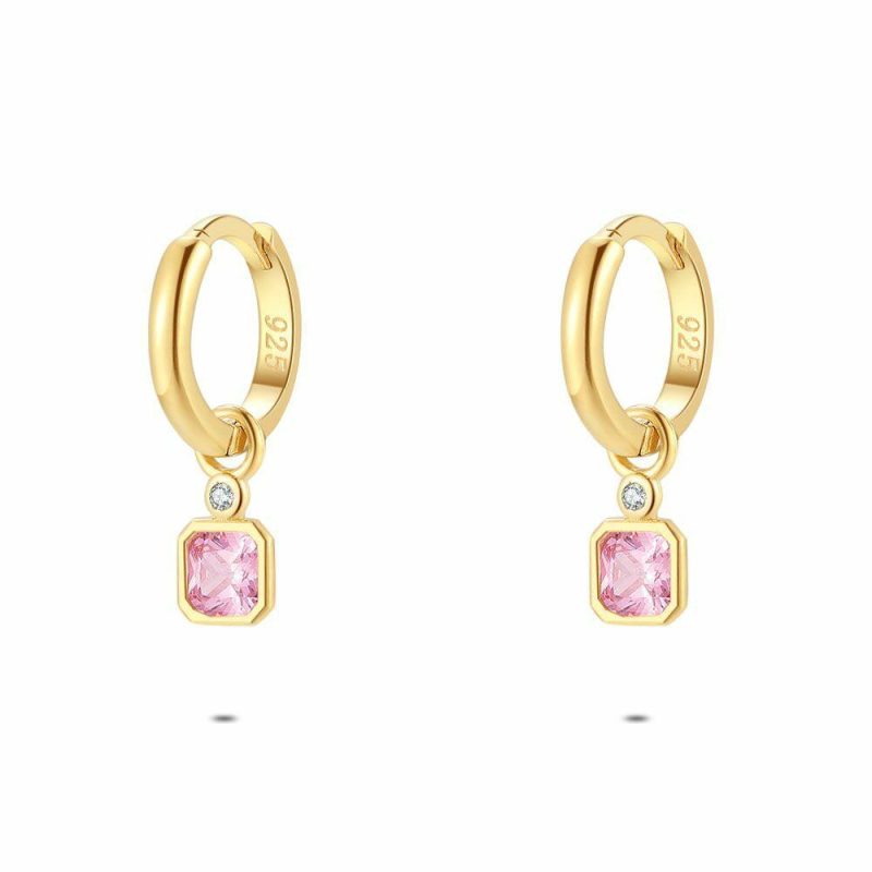 Boucles D’oreilles | Boucles D’Oreilles en Argent Plaqué Or 18Ct, Rose et Blanc Rose – Femmes Bijoux Boucles D'oreilles