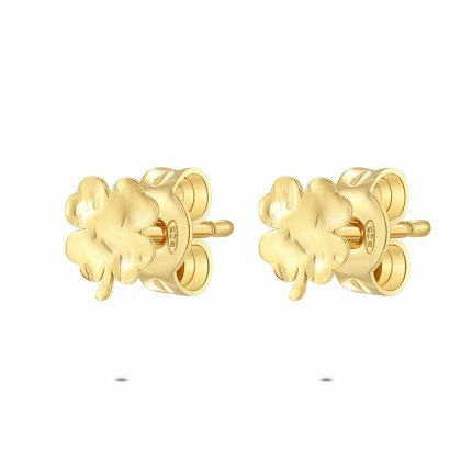 Boucles D’oreilles | Boucles D’Oreilles en Argent Plaqué Or 18Ct, Trèfle Pas de couleur – Enfants/Femmes Bijoux Boucles D'oreilles