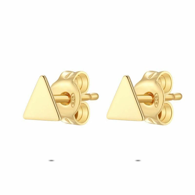 Boucles D’oreilles | Boucles D’Oreilles en Argent Plaqué Or 18Ct, Triangle Pas de couleur – Enfants/Femmes Bijoux Boucles D'oreilles