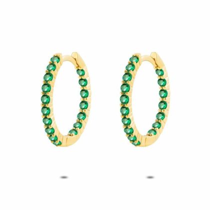 Boucles D’oreilles | Boucles D’Oreilles en Argent Plaqué Or 18Ct, Zircones Vertes Vert – Femmes Bijoux Boucles D'oreilles