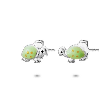 Boucles D’oreilles | Boucles D’Oreilles en Argent, Tortue Verte Vert – Enfants Bijoux Boucles D'oreilles