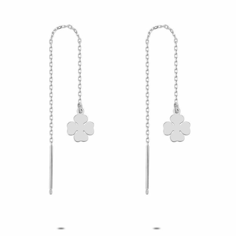 Boucles D’oreilles | Boucles D’Oreilles en Argent, Trèfle – Femmes Bijoux Boucles D'oreilles