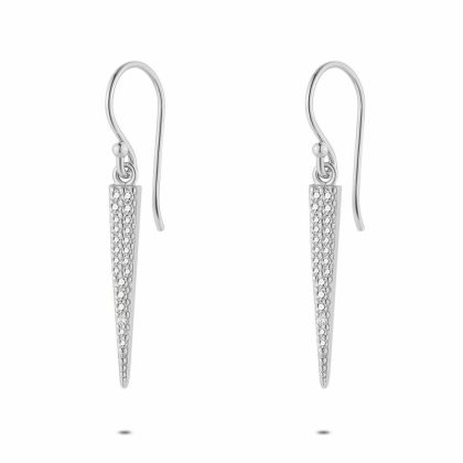 Boucles D’oreilles | Boucles D’Oreilles en Argent, Triangle Blanc – Femmes Bijoux Blanc