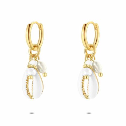 Boucles D’oreilles | Boucles D’Oreilles Haute Fantaisie, Coquillage Écru Beige – Femmes Bijoux Beige