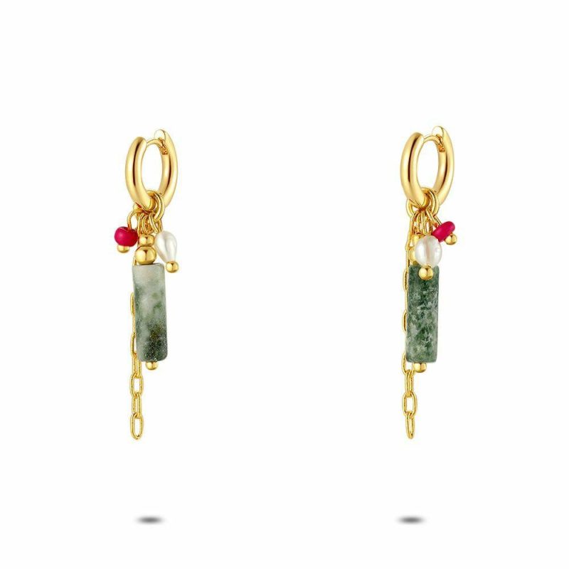 Boucles D’oreilles | Boucles D’Oreilles Haute Fantaisie, Pierre Semi-Précieuse Verte Vert – Femmes Bijoux Boucles D'oreilles