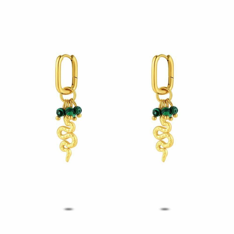 Boucles D’oreilles | Boucles D’Oreilles Haute Fantaisie, Serpent Vert – Femmes Bijoux Boucles D'oreilles