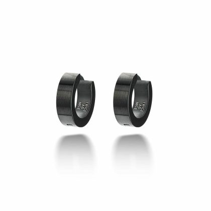 Boucles D’oreilles | Boucles D’Oreilles en Acier Noir, Anneaux 4/13Mm – Hommes Bijoux Boucles D'oreilles