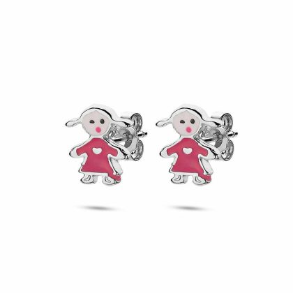 Boucles D’oreilles | Boucles D’Oreilles en Argent, Fille Rose – Enfants Bijoux Boucles D'oreilles