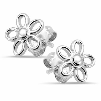 Boucles D’oreilles | Boucles D’Oreilles en Argent, Fleur Pas de couleur – Enfants Bijoux Boucles D'oreilles