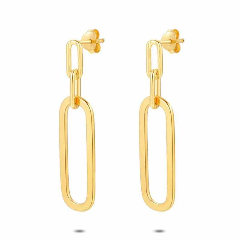 Boucles D’oreilles | Boucles D’Oreilles en Argent Plaqué Or 18Ct, Maillons Pas de couleur – Femmes Bijoux Boucles D'oreilles