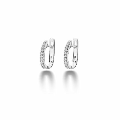 Boucles D’oreilles | Boucles D’Oreilles en Argent, Zircons Blanc – Femmes Bijoux Blanc