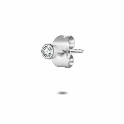 Boucles par Pièce | Boucle D’Oreille Par Pièce en Acier Poli, Zircon Rond, 2 mm – Femmes Bijoux Boucles par Pièce