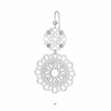 Boucles par Pièce | Boucle Par Pièce en Argent, 2 Fleurs – Femmes Bijoux Boucles par Pièce