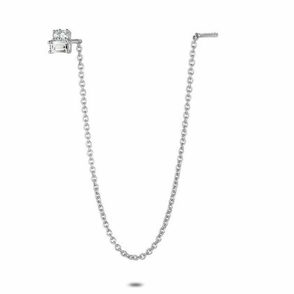 Boucles par Pièce | Boucle Par Pièce en Argent, 3 Pierres, Pour 2 Trous Blanc – Femmes Bijoux Blanc