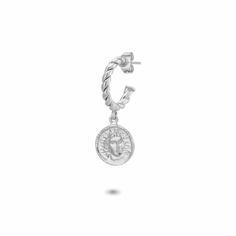 Boucles par Pièce | Boucle Par Pièce en Argent, Anneau Torsadé, Pièce Zilverkleur – Femmes Bijoux Boucles par Pièce