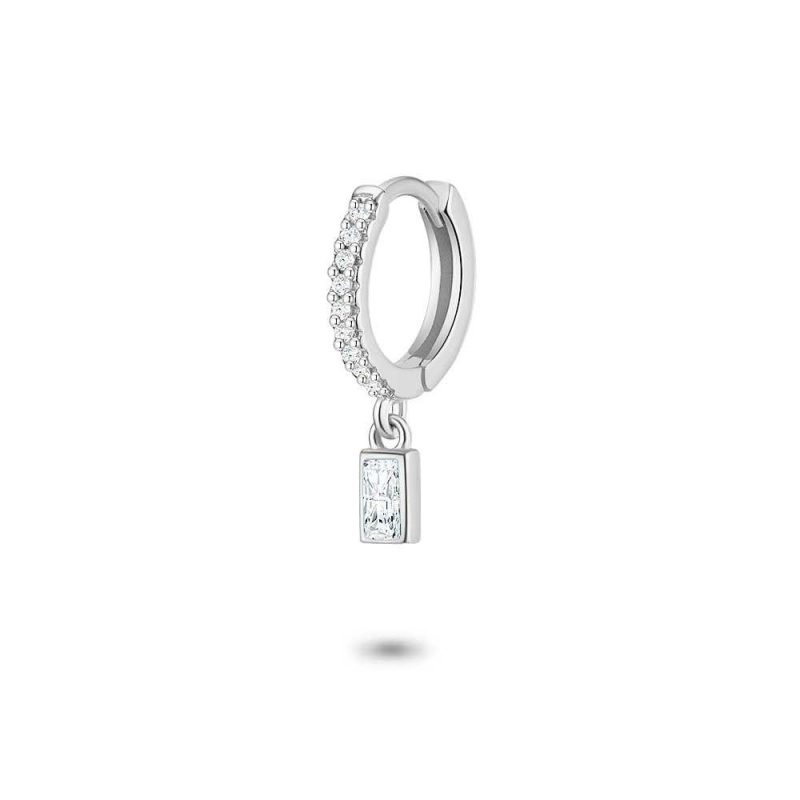 Boucles par Pièce | Boucle Par Pièce en Argent, Anneau, Zircons Blancs, Pendentif Zircon Baguette Blanc – Femmes Bijoux Blanc