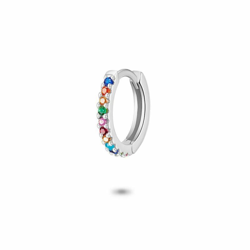 Boucles par Pièce | Boucle Par Pièce en Argent, Anneau, Zircons Multicolores Multi – Femmes Bijoux Boucles par Pièce