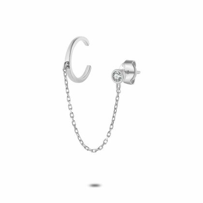 Boucles par Pièce | Boucle Par Pièce en Argent, Earcuff et Zirconia Blanc – Femmes Bijoux Blanc