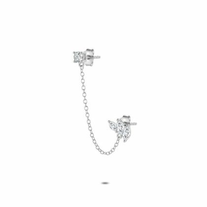 Boucles par Pièce | Boucle Par Pièce en Argent, Pierres, Feuilles Blanc – Femmes Bijoux Blanc