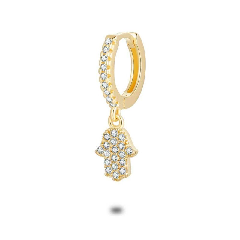 Boucles par Pièce | Boucle Par Pièce en Argent Plaqué Or 18Ct, Anneau, Main Blanc – Femmes Bijoux Blanc