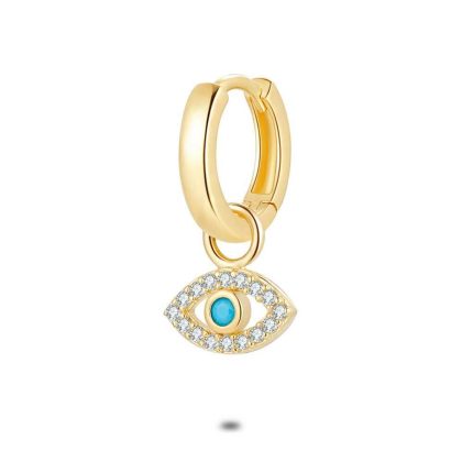 Boucles par Pièce | Boucle Par Pièce en Argent Plaqué Or 18Ct, Anneau, Oeuil Turquoise – Femmes Bijoux Boucles par Pièce