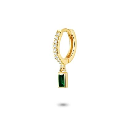 Boucles par Pièce | Boucle Par Pièce en Argent Plaqué Or 18Ct, Blanc et Vert Vert – Femmes Bijoux Boucles par Pièce