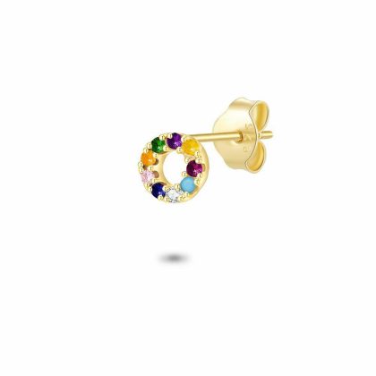 Boucles par Pièce | Boucle Par Pièce en Argent Plaqué Or 18Ct, Cercle Multi Multi – Femmes Bijoux Boucles par Pièce