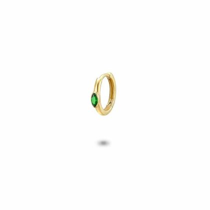 Boucles par Pièce | Boucle Par Pièce en Argent Plaqué Or 18Ct, Ellipse Vert Vert – Femmes Bijoux Boucles par Pièce