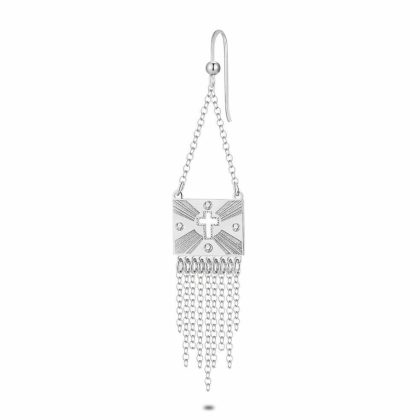 Boucles par Pièce | Boucle Par Pièce en Argent, Rectangle, Croix Ouverte, Chaînes – Femmes Bijoux Boucles par Pièce