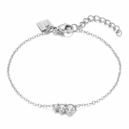 Bracelets | Bracelet en Acier Poli, 3 Cristaux Blanc – Femmes Bijoux Blanc