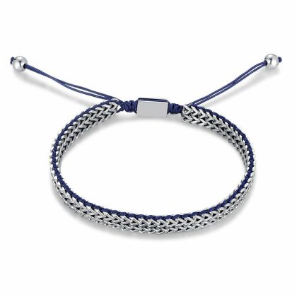 Bracelets | Bracelet en Acier Poli, Bleu et Acier Bleu – Hommes Bijoux Bleu