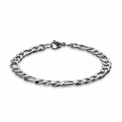 Bracelets | Bracelet en Acier Poli, Chaîne Figaro – Hommes Bijoux Bracelets