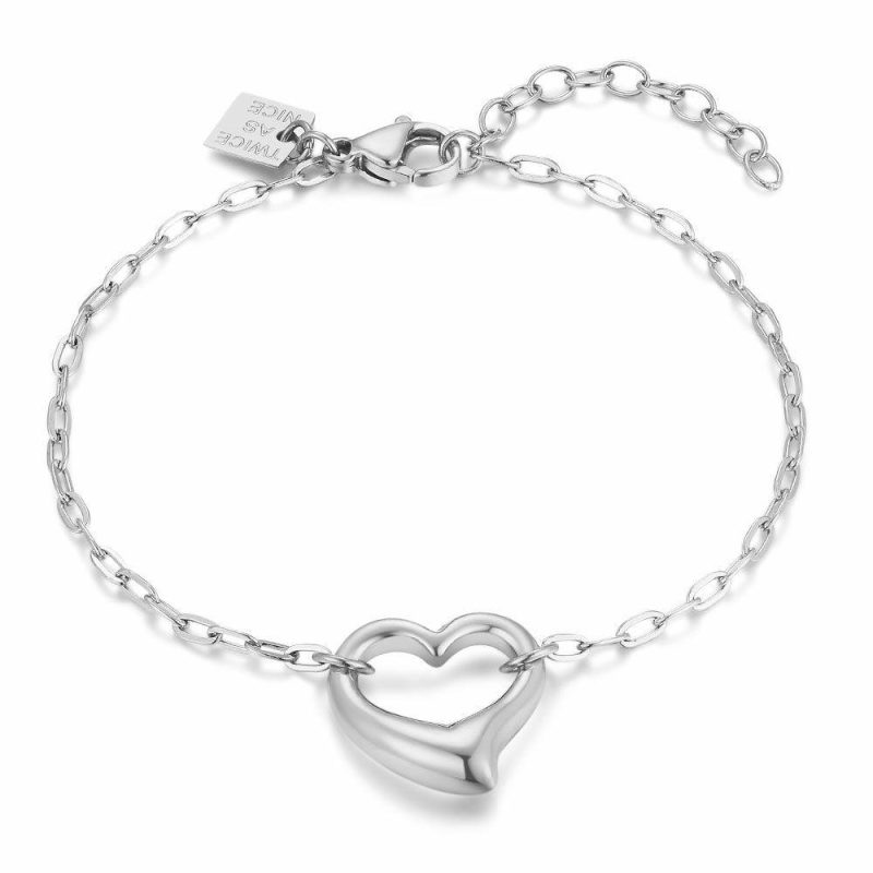 Bracelets | Bracelet en Acier Poli, Coeur Ouvert Pas de couleur – Femmes Bijoux Bracelets