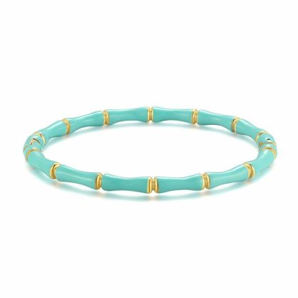 Bracelets | Bracelet en Acier Poli Couleur Or, Bangle Turquoise Turquoise – Femmes Bijoux Bracelets