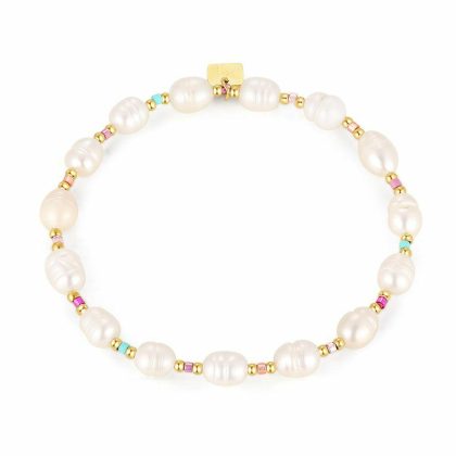 Bracelets | Bracelet en Acier Poli Couleur Or, Perles Multi – Femmes Bijoux Bracelets