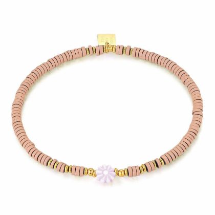 Bracelets | Bracelet en Acier Poli Couleur Or, Petit Fleur Rose – Femmes Bijoux Bracelets